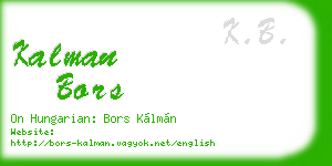 kalman bors business card